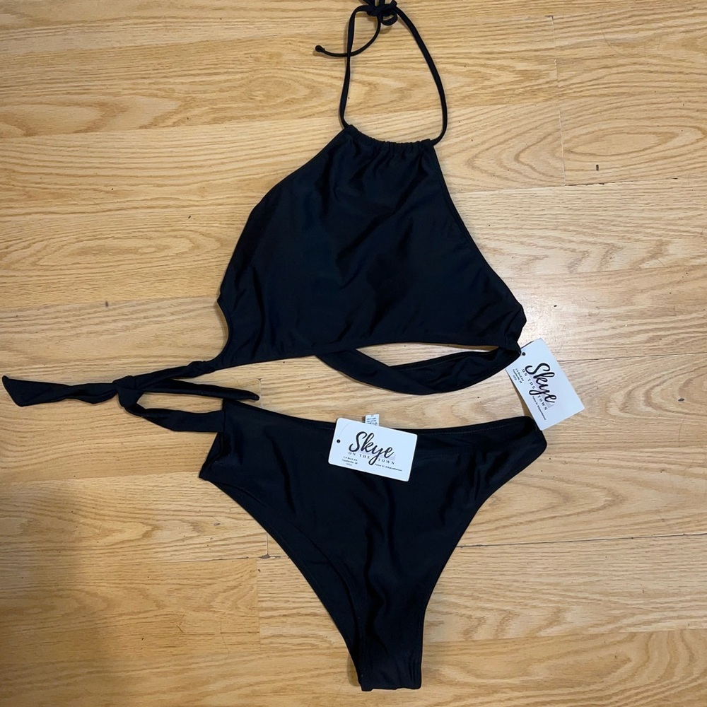 NWT- SKYE Black Swimwear Two Piece Bikini Set